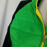 LRL Ralph Lauren Quilted Puffer Fleece Full Zip Up Jacket Womens L Green Black