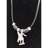 Paul Revere's Ride Pewter Silver Black Rope Bead Necklace Pendant Charm Souvenir