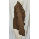 Gap Single Button Linen Brown Blazer Short Jacket Womens 2 Riding Equestrian