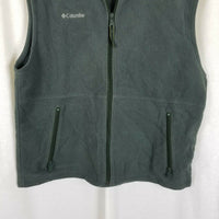 Columbia Fleece Vest Full Zip Up Lightweight Mens L Charcoal Outdoor Adventure