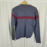 Vintage Marceau Birdseye Reindeer Knit Crewneck Sweater Mens L Christmas USA