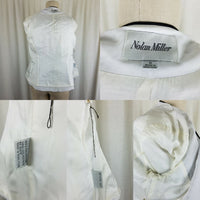 Nolan Miller Avant Garde Black & White Rutched Polka Dots Bow Jacket Womens 6 HK