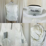 Nolan Miller Avant Garde Black & White Rutched Polka Dots Bow Jacket Womens 6 HK