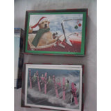 Lot 7 Boxed RSVP Holiday Christmas Cards People Santa Cartoon Humor Envelopes