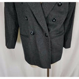 Lord & Taylor Petites Wool Cashmere Gray Double Breasted Blazer Jacket Womens PM