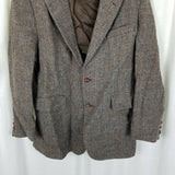 Vintage HARRIS Tweed Blazer Brown Mottled Wool Sport Coat Jacket Mens 42R USA