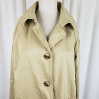 Fleurette Passport Ing Loro Piana & Co. A-Line Swing Trench Coat Womens 16 Tan