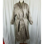 Windsor Bay Metallic Sheen Puffer Parka Long Maxi Trench Coat Womens 8 Tie Belt