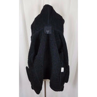 Esprit Vegan Sherpa Shearling Fur Faux Suede Hooded Parka Jacket Peacoat M