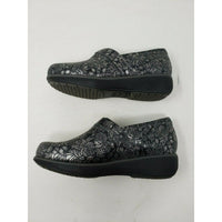 SoftWalk Grey's Anatomy Meredith Black Metallic Leather Clogs Shoes Women's 6 W