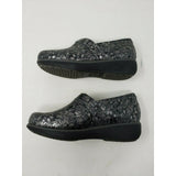 SoftWalk Grey's Anatomy Meredith Black Metallic Leather Clogs Shoes Women's 6 W