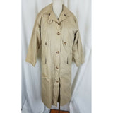 Vintage Eddie Bauer Canvas Long Safari Flannel Lined Trench Coat Womens S Khaki