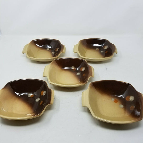 Astral Pattern Philippe Lambert De Beauce Canada Pottery China Square Bowls 70s