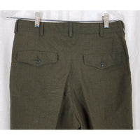 Poly Wool Tropical Trousers 2241 Green Military Army Pants Mens 29R Olive 1980s