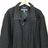 Perry Ellis Portfolio Wool Blend Quilted Peacoat Jacket Car Coat Mens XXL Black