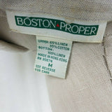 Boston Proper Linen Military Safari Knit Maxi Shirt Dress Womens M Vintage Tan