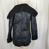 Unplugged Museum Brand Jacket Rancher Bomber Faux Shearling Womens S Black Coat