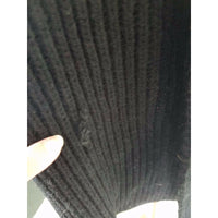 Nurture Open Front Asymmetrical Knit Vegan Faux Leather Sweater Jacket Womens L
