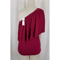 Anthropologie Gemma Off Shoulder Jersey Tunic Top Shirt Three Dots Plum Womens S