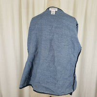 Serengeti Open Front Embroidered Paisley Denim Blue Jean Wrap Jacket Womens L