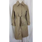 Vintage London Fog Maincoats Deep Pile Fur Lined Trench Coat Womens 10P Khaki