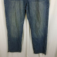 LRG Embellished GRAPHIC Patches Hip Hop Jeans Blue Denim Mens 38 40x32 Mountains