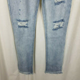 Dance & Marvel Distressed Raw Edge Fringe Blue Jeans Womens M Denim Destroyed