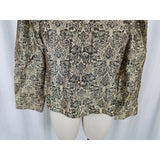 Vintage Miss Hong Asian Brocade Silk Embroidered Floral Jacket Womens L Black