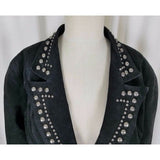 Vintage Frontier Collection Studded Black Leather Motorcycle Jacket Womens S M