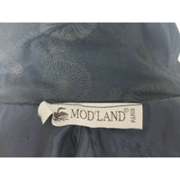Mod'Land Paris Double Breasted Belted Fitted Cropped Jacket Womens M Circles