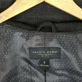 Pronto Uomo Double Breasted Black Plaid Wool Peacoat Jacket Coat Mens S Preppy