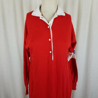 Vintage Lollipop Henley Maxi Nightgown Nightie Sleep Shirt Womens M USA 70s USA