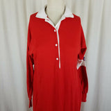 Vintage Lollipop Henley Maxi Nightgown Nightie Sleep Shirt Womens M USA 70s USA