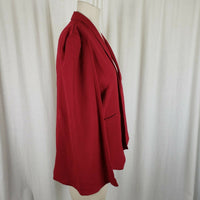 Sophie Rue Red Cape Vest Jacket Blazer Open Front Swing Womens M SR1768 Cotton