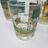 Vintage MCM Libbey OLD FASHIONED STEAMBOAT Rocks COCKTAIL BARWARE GLASSES JIGGER