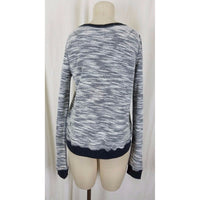 Abercrombie & Fitch Side Zip Up Scoop Neck Mottled Gray Knit Sweater Womens S