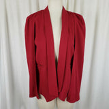 Sophie Rue Red Cape Vest Jacket Blazer Open Front Swing Womens M SR1768 Cotton