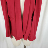 Sophie Rue Red Cape Vest Jacket Blazer Open Front Swing Womens M SR1768 Cotton