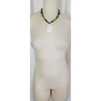 Zad Iridescent Mother of Pearl Shell Pendant Beads BEADED NECKLACE Jewelry