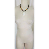 Zad Iridescent Mother of Pearl Shell Pendant Beads BEADED NECKLACE Jewelry