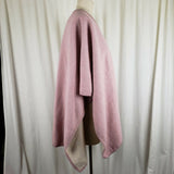 Modena Vegan Faux Wool Reversible Wrap Shawl Poncho Cape Womens OS Pink Tan