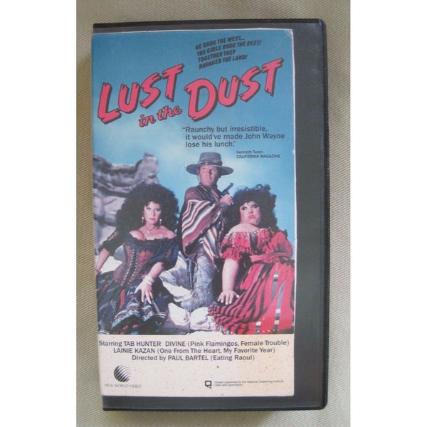 Lust in the dust VHS Cassette Tape Hard Plastic Clamshell Case Western Comedy