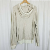 JCrew Harbor Cotton Merino Wool Sailor Striped Hooded Henley Sweater Mens XL Tan