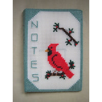 Handmade Plastic Canvas Mat Notes Notebook Cardinal Red Bird Needlework Crochet