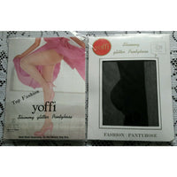 NOS Yoffi Top Fashion Shimmy Glitter Pantyhose Style No 985 One Size Fits 5-5 10