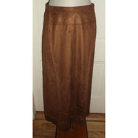 Chestudio Vegan Faux Leather Microsuede Long Maxi Peasant Boho Skirt Womens 10