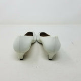 Etienne Aigner Cheri Leather Pumps Shoes Kitten Heels Low Womens 7.5W Black Toe