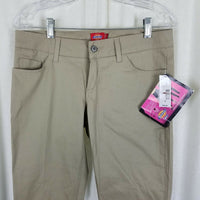 Dickies Girl 5 Pocket Classic Skinny Khakis Pants Womens Juniors 11 Tan Work