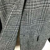 Perry Ellis Wool Windowpane Plaid Woven Peacoat Coat Jacket Womens size 8 Black