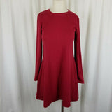 Ribbed Jersey Knit Fit & Flare Mini Twirl Dress Womens size XS Red 151016715